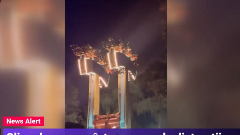 Clipe de cosmar intr-un parc de distractii din Canada: Zeci de oameni au ramas suspendati cu capul in jos intr-o instalatie tip pendula Imagine
