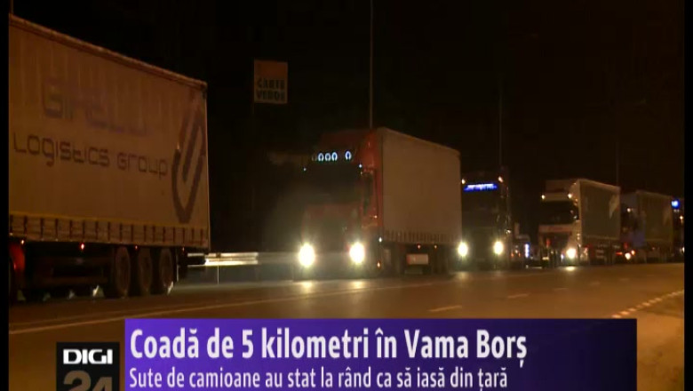 Coada de 5 kilometri in Vama Bors. Sute de camioane au stat la rand ca sa iasa din tara Imagine