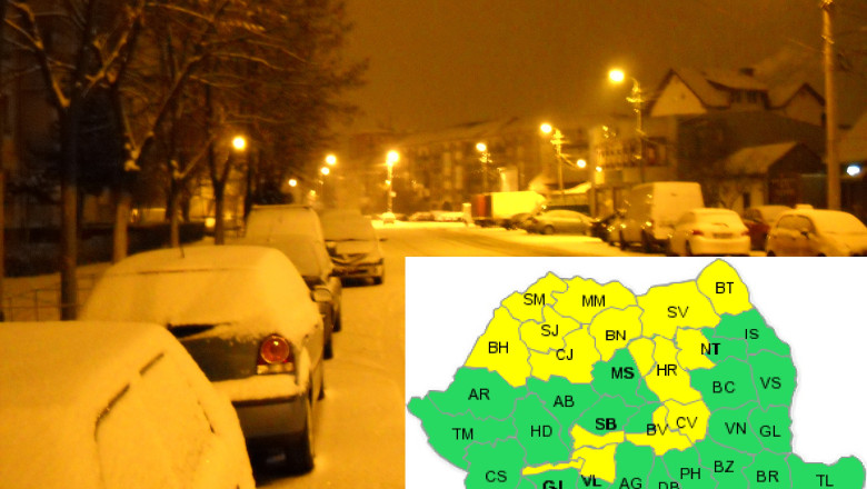 Cod galben de ninsori in nordul si vestul tarii. Printre judetele avertizate sunt Bihor, Cluj, Satu Mare, Salaj si Maramures Imagine