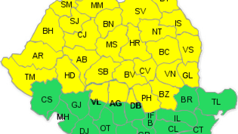 Cod galben de ploi de azi, de la ora 18, pana vineri, la ora 23 Imagine