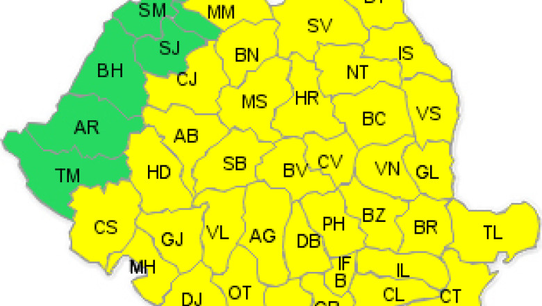 Cod galben de vreme severa, de vineri dimineata Imagine
