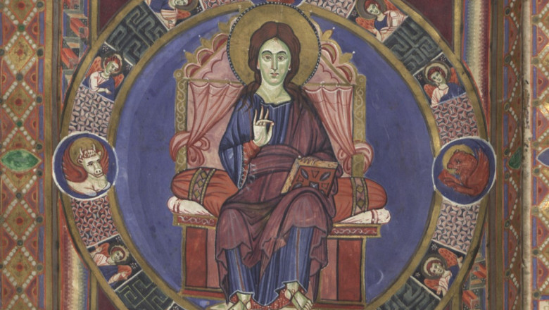 Codex Aureus, cel mai vechi manuscris din Romania, inclus in patrimoniul UNESCO. Este scris cu cerneala de aur Imagine