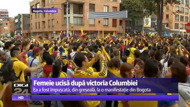 Columbia: O femeie a fost ucisa de un glont ratacit, intr-o manifestare extrema a bucuriei fanilor fotbalului, dupa calificarea in sferturile CM 2014 Imagine