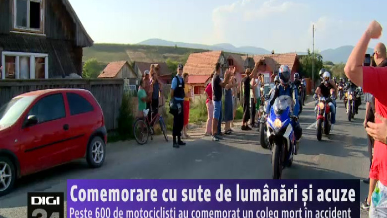 Comemorare cu sute de lumanari si acuze. Peste 600 de motociclisti au comemorat un coleg mort in accident  Imagine