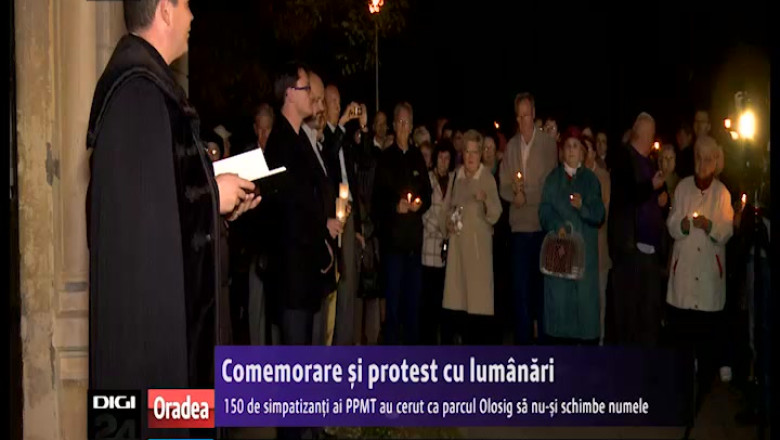 Comemorare si protest cu lumanari. 150 de simpatizanti ai PPMT au cerut ca parcul Olosig sa nu-si schimbe numele Imagine