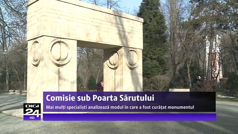 Comisii la Poarta Sarutului. Specialistii straini vin sa analizeze daca monumentul lui Brancusi a fost deteriorat de spalarea cu jet de apa Imagine