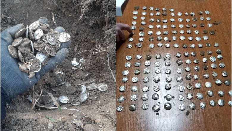 Comoara istorica gasita intr-o padure din Vrancea: peste 150 de monede vechi de peste 2.000 de ani Imagine