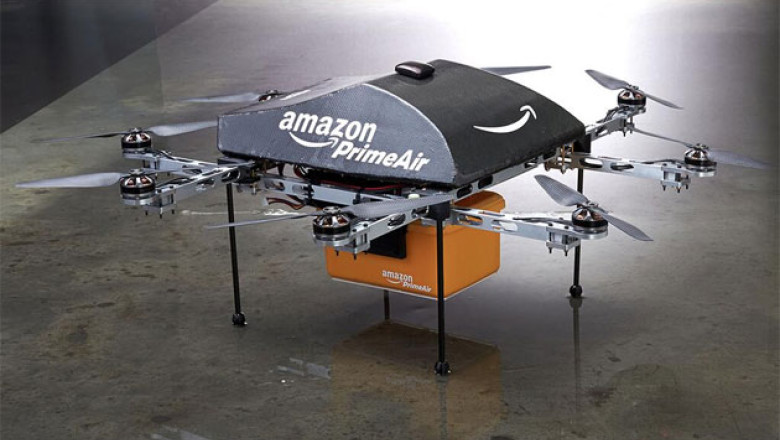 Compania Amazon testeaza transportul de colete cu drone Imagine