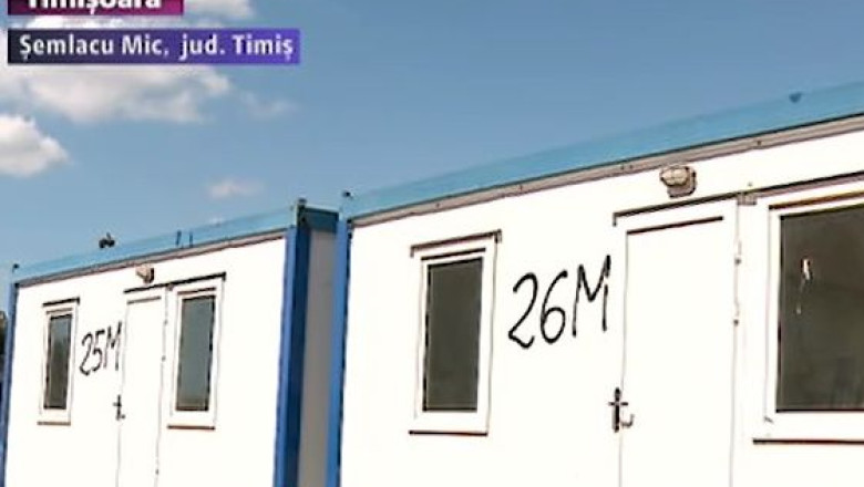 Containere pentru sinistrati, aduse in Timis. Sase familii vor locui in ele timp de un an  Imagine