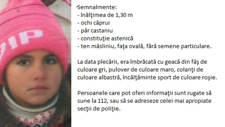 Copil disparut dintr-o comuna din Iasi. Zeci de politisti cauta o fata de 12 ani Imagine