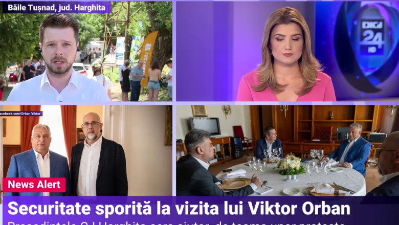 Corespondenta Digi24 de la Baile Tusnad. Autoritatile sunt in alerta: SPP, SRI si Jandarmeria, mobilizate pentru discursul lui Orban Imagine