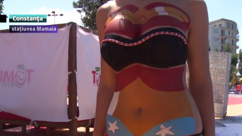 Corpul inlocuieste panza. Mai multi artisti au pictat pe modele vii  Imagine