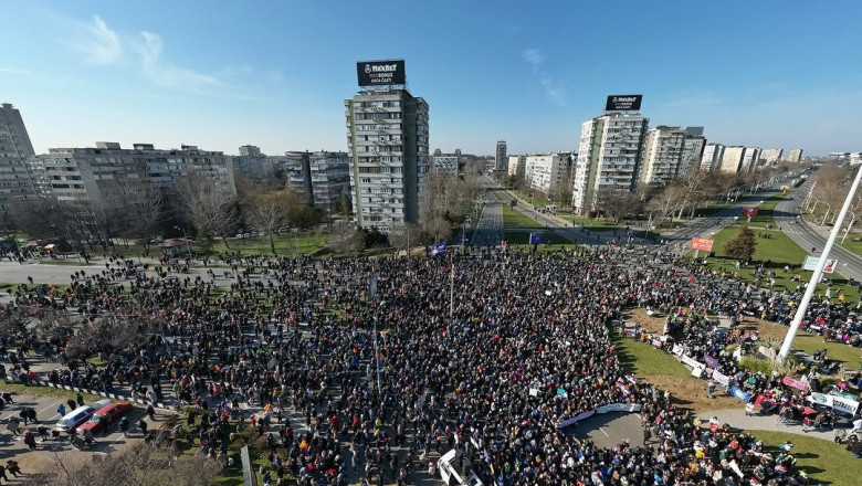 „Coruptia ucide”. Proteste in Serbia la 100 de zile dupa tragedia din Novi Sad: studentii au blocat circulatia in mai multe orase Imagine