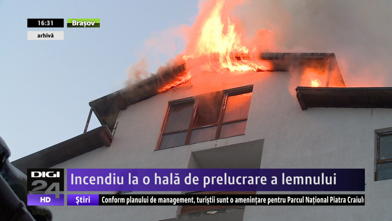 COVASNA. Incendiu la o hala de prelucrare a lemnului Imagine