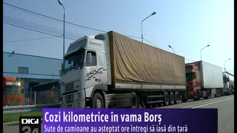 Cozi kilometrice in vama Bors. Sute de camioane au asteptat ore intregi sa iasa din tara Imagine