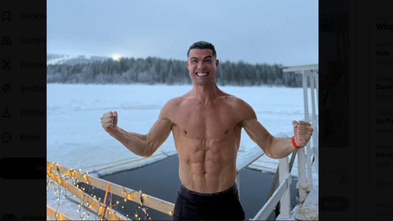 Cristiano Ronaldo, vacanta in Laponia. Starul din campionatul saudit a facut o baie la -20 de grade Celsius Imagine