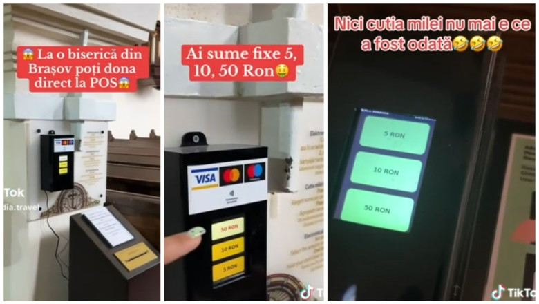 Culmea tehnologiei: „cutia milei” cu POS. Cum functioneaza donatiile cu cardul in biserici. Ideea a devenit virala pe TikTok Imagine