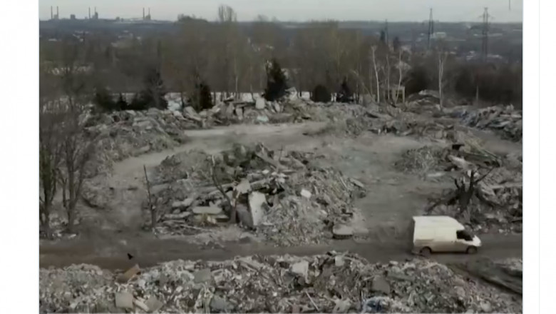 Cum arata scoala din Makiivka, unde se adaposteau sute de soldati rusi, dupa bombardamentul de Anul Nou. Cladirea a fost complet rasa Imagine