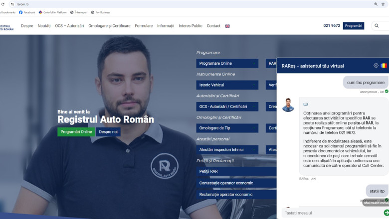Cum functioneaza si cum le este de ajutor celor care detin o masina RARes, chatbot-ul Registrului Auto Roman Imagine