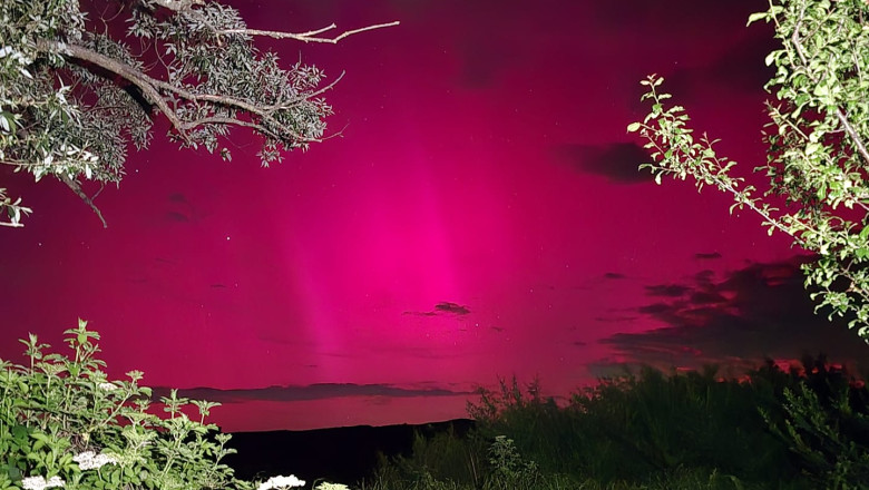 Cum s-a vazut aurora boreala pe cerul judetelor din Romania Imagine