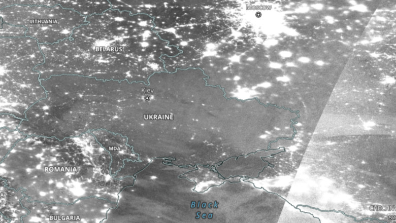 Cum se vede din spatiu uriasa pana de curent din Ucraina Imagine