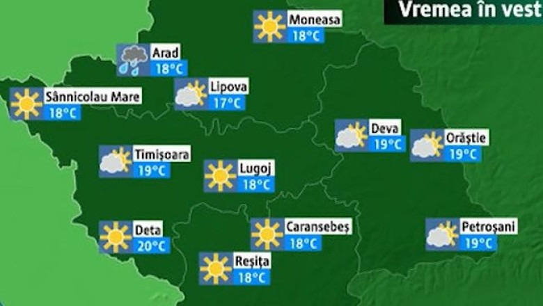 Cum va fi vremea, sambata, in vestul tarii Imagine