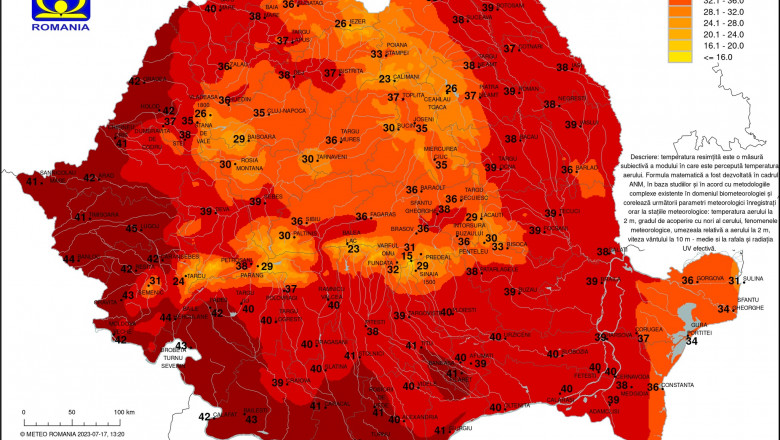 Cupola de foc deasupra Romaniei. Ieri s-au resimtit 46 de grade la Herculane, azi va fi si mai cald Imagine