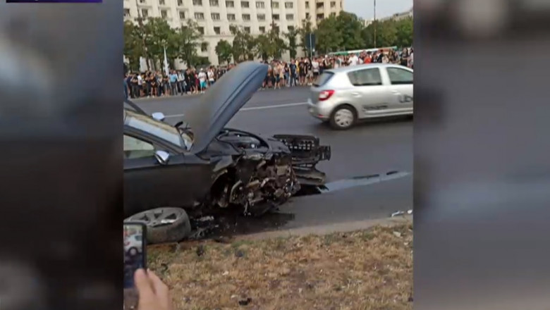 Cursa de urmarire incheiata intr-un stalp de la Palatul Parlamentului - VIDEO Imagine