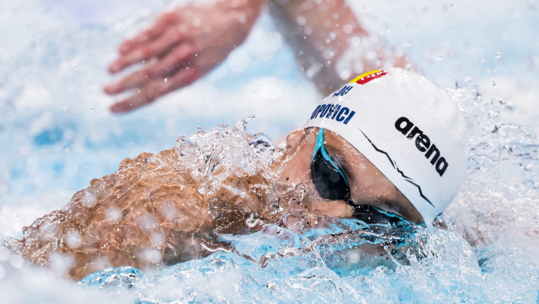 David Popovici s-a calificat in finala la 50 m liber la Europeanul de inot U23. El a avut al doilea timp al seriilor Imagine