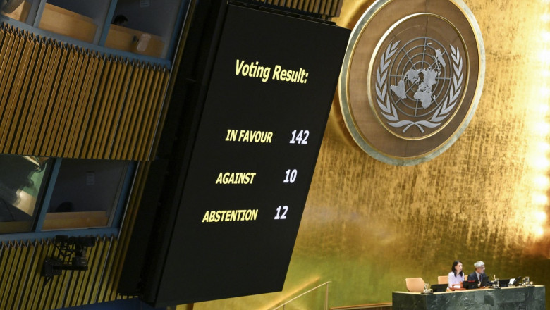 „Declaratia de la New York”: ONU reia solutia cu doua state, israelian si palestinian, fara Hamas Imagine