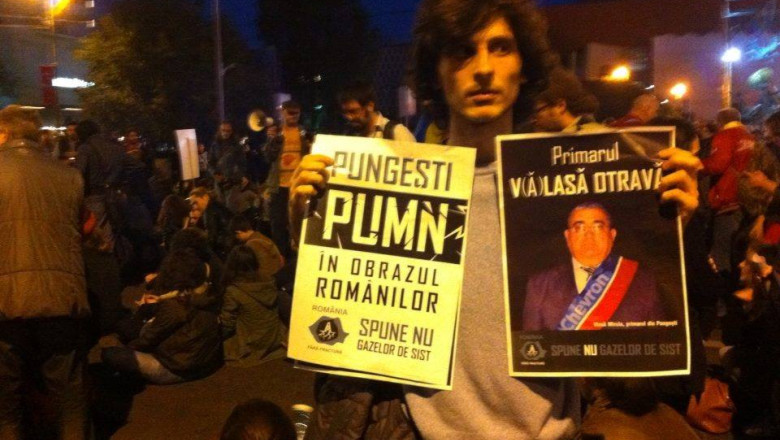 Demonstratii impotriva gazelor de sist in Bucuresti. Circa 2000 de oameni au protestat in fata Guvernului Imagine