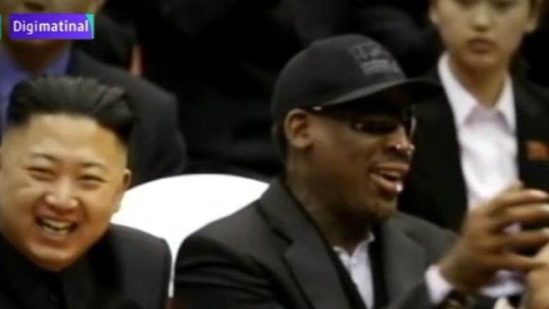 Dennis Rodman, din nou in vizita la Kim Jong-un. Baschetbalistul american si liderul nord-coreean sunt buni prieteni Imagine