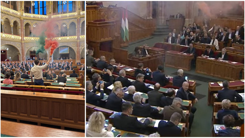 Deputati din opozitie, suspendati din Parlamentul Ungariei dupa un protest cu fumigene la votul de interzicere a marsurilor Pride Imagine