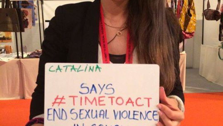 Deputatul PSD Catalina Stefanescu a intalnit-o pe Angelina Jolie la un summit despre violenta sexuala Imagine