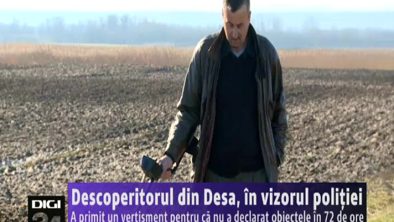 Descoperitorul din Desa, in vizorul politiei. A primit un vertisment pentru ca nu a declarat obiectele, in 72 de ore   Imagine