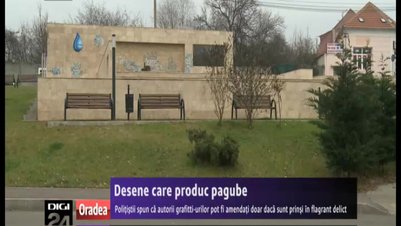 Desene care produc pagube. De sarbatori, mai multe cladiri din Oradea au fost desenate cu grafitti Imagine