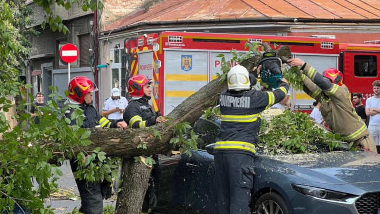 Dezastru dupa furtuna din Bucuresti: Acoperisuri smulse, copaci cazuti pe masini. O femeie de 49 de ani a murit in Otopeni Imagine