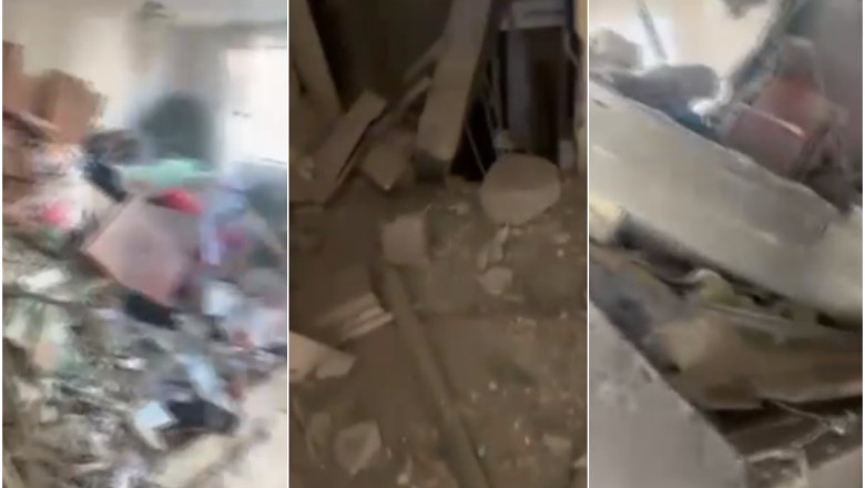 Dezastrul ramas in urma exploziei la blocul cu opt etaje din Rahova. Primele imagini din interiorul cladirii Imagine