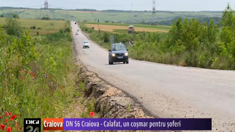 DN 56 Craiova-Calafat, un cosmar pentru soferi   Imagine