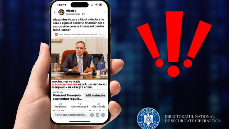 DNSC: Campanie frauduloasa care promoveaza o asa-zisa platforma de investitii de stat, asociata in mod fals cu Ministerul Finantelor Imagine