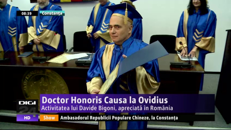 Doctor Honoris Causa la Ovidius. Activitatea lui Davide Bigoni, apreciata in Romania  Imagine