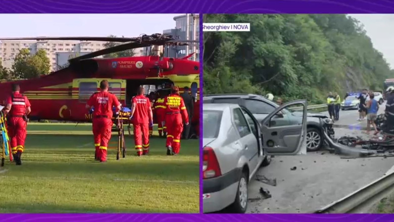 Doi romani, mama si copil, raniti intr-un accident in Bulgaria, transferati de urgenta la Bucuresti cu un elicopter Black Hawk Imagine