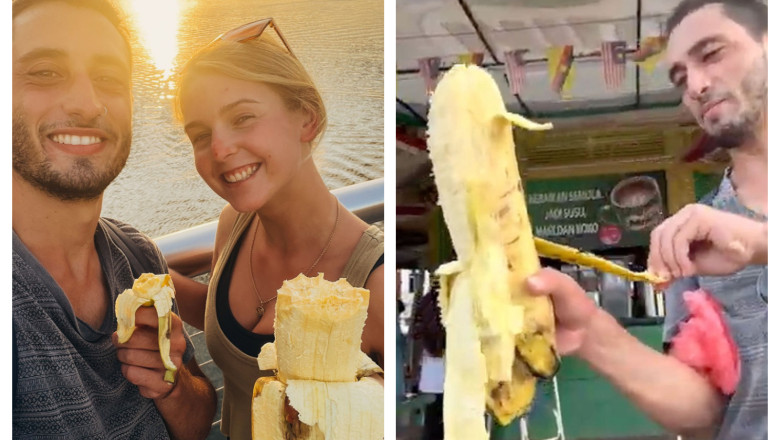 Doi turisti au gasit o banana atat de mare incat au mancat din ea 2 zile Imagine
