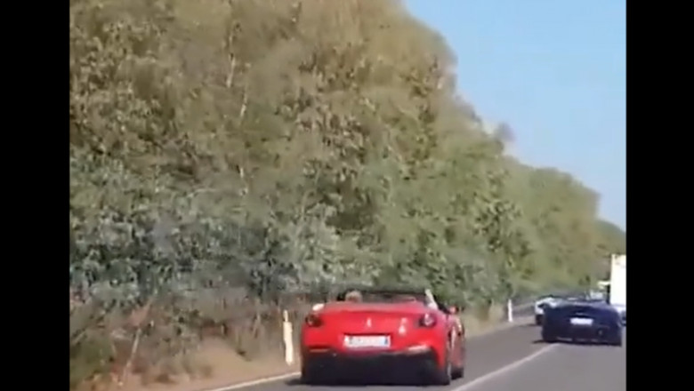 Doi turisti elvetieni au murit carbonizati intr-un Ferrari dupa ce au incercat sa depaseasca un Lamborghini in timpul unui raliu de lux Imagine