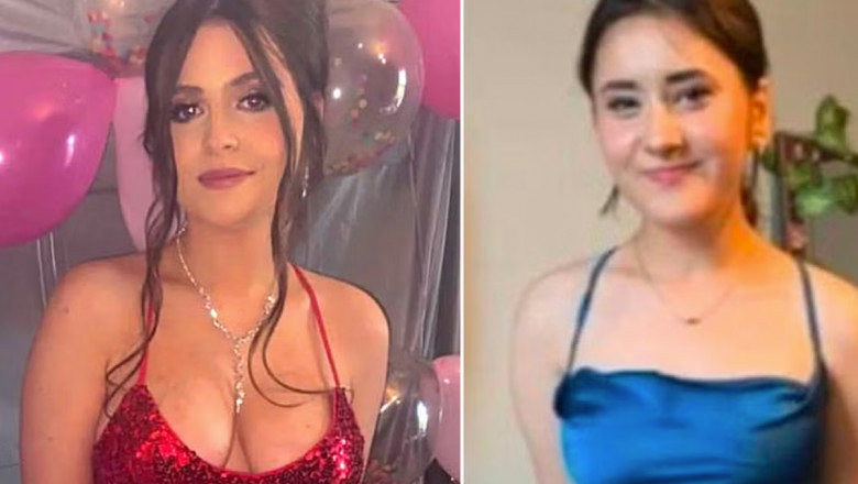 Doua fete s-au pozat fericite inainte de balul de absolvire. Dupa cateva minute au murit intr-un accident Imagine