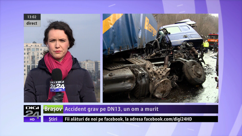 Doua TIR-uri s-au ciconit pe Drumul National 13, in Valea Bogatii, azi dimineata in jurul orei 9:30 Imagine