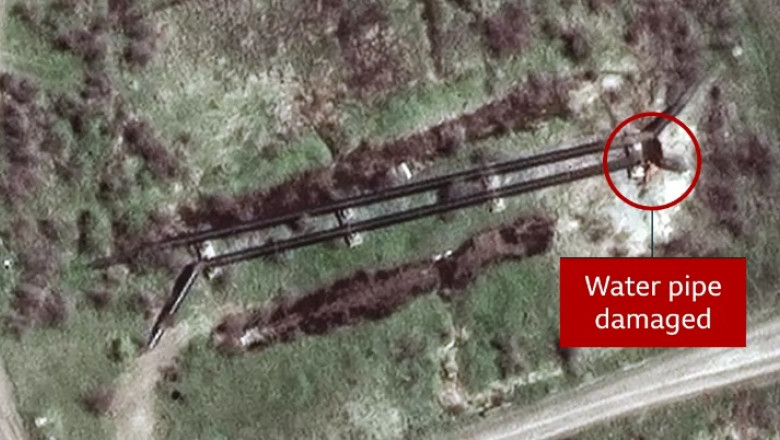 Dovezile unui sabotaj marca Rusia. Imaginile din satelit arata cum conducta de apa catre Nikolaev a fost distrusa intentionat Imagine