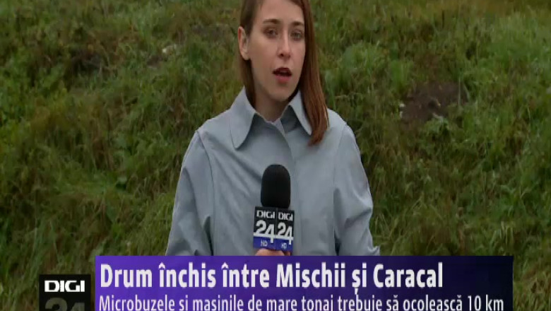 Drum inchis intre Mischii si Caracal. Microbuzele si masinile de mare tonaj trebuie sa ocoleasca 10 km Imagine