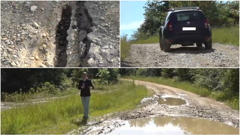 Drum judetean distrus de ploi si nepasare. Povestea celor 2,6 kilometri de sosea pentru care nu se gasesc bani. „Asta-i Romania” Imagine