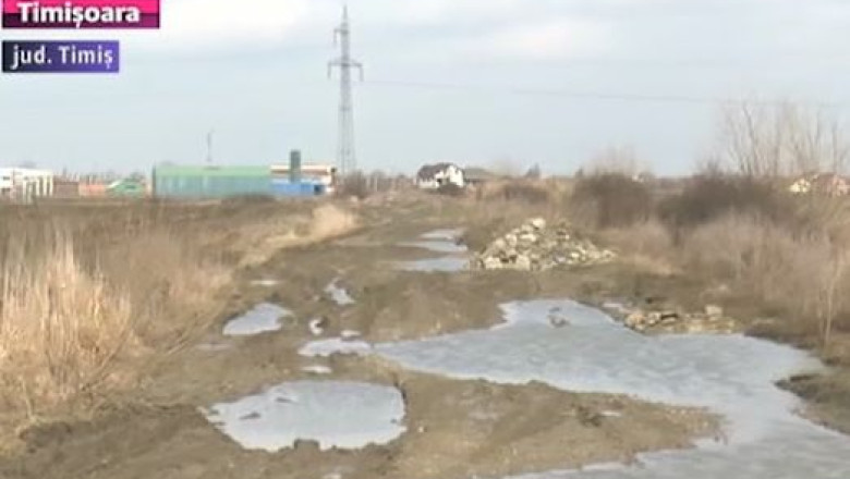 Drum judetean "asfaltat" cu noroi. DJ591C, intre Sacalaz si Sanmihaiu Roman, nu poate fi folosit Imagine